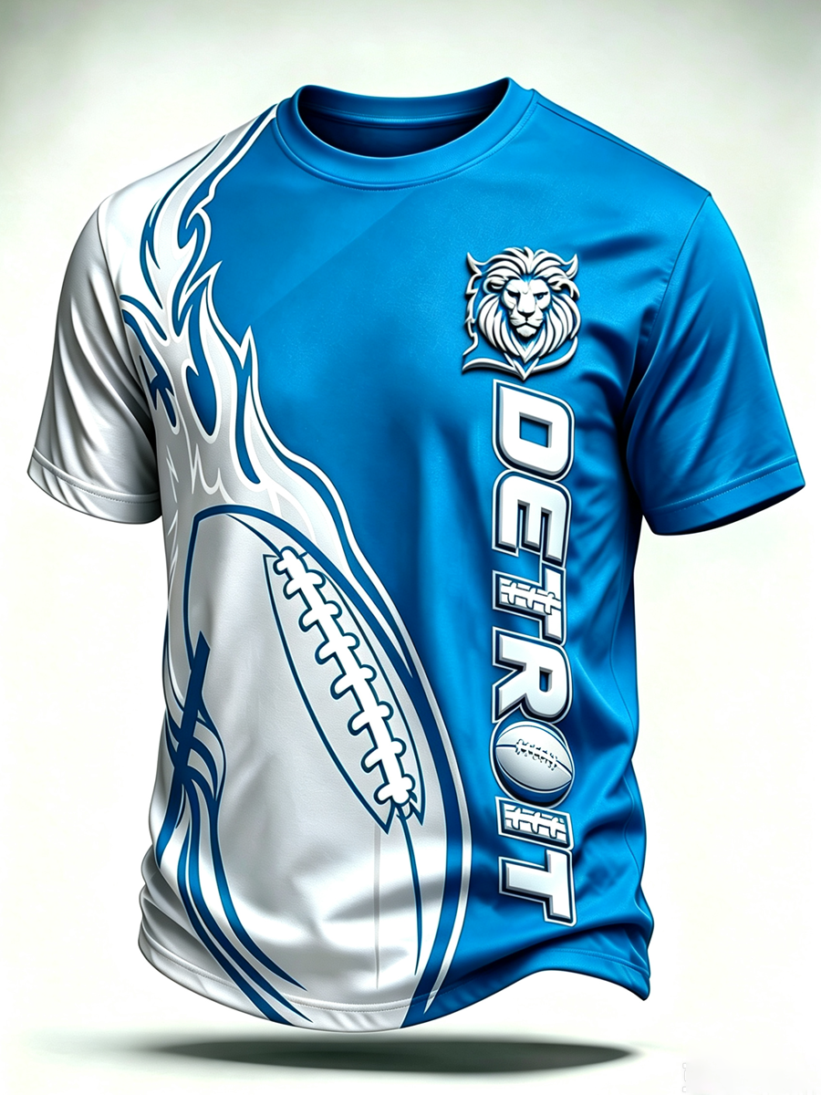 Men's Football Fan Printed Casual T-Shirt