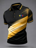 Men'S Football Print Polo Shirt