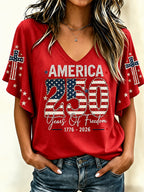 Women's USA 250th Anniversary Casual Printed Top
