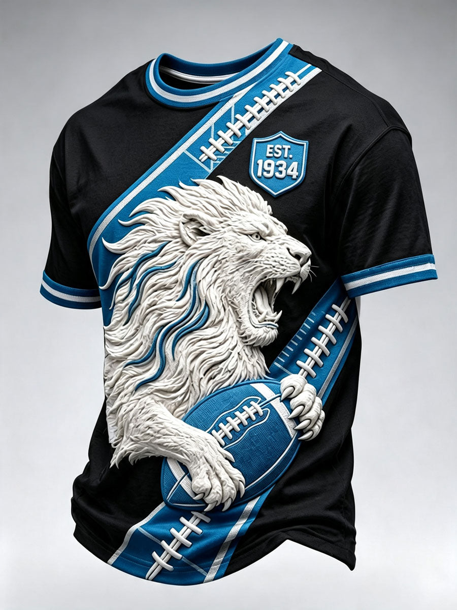 Men's Football Fan Printed Casual T-Shirt
