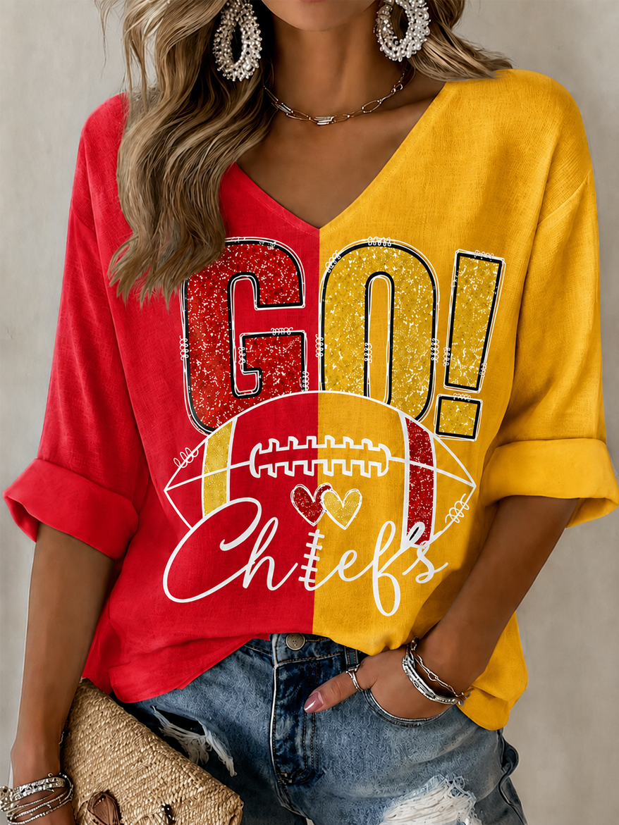 Women'S Casual Rugby Enthusiasts Waffle Top