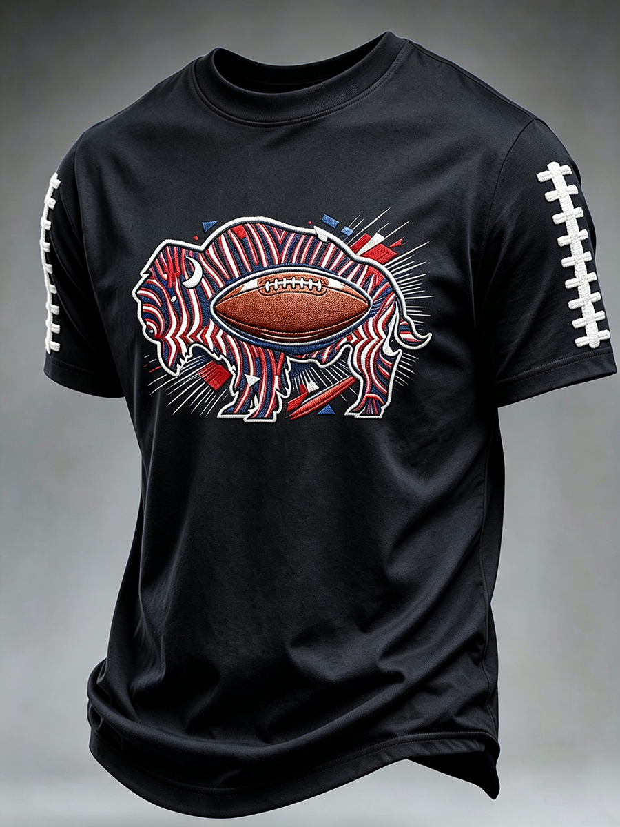 Men'S Football Printed Casual T-Shirt