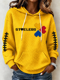 Women'S Football Print Hooded Sweatshirt