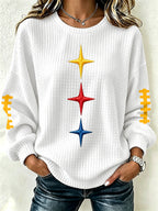 Women'S Football Print Checkered Sweatshirt