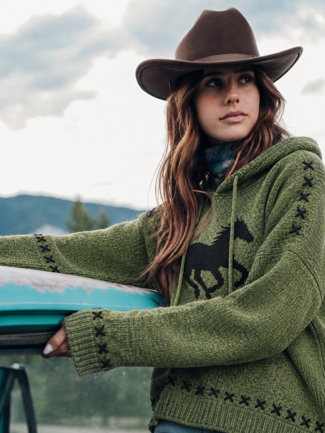 Women's Western Retro Style Animal Printed Hoodie