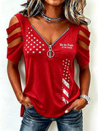 Women's America Flag Print Casual Top