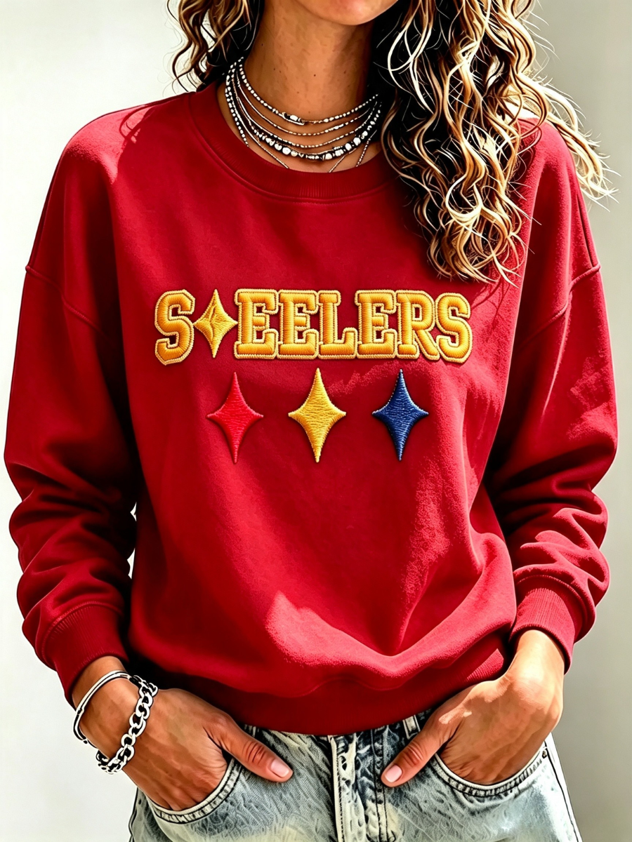 Women's Football Printed Casual Sweatshirt