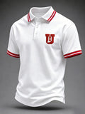 Men'S Football Printed Casual Polo Shirt