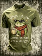 Men's Fun Frog-Print Top