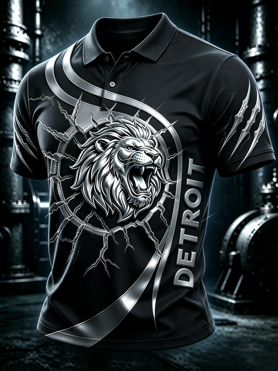 Men'S Football Fan Printed Polo Shirt