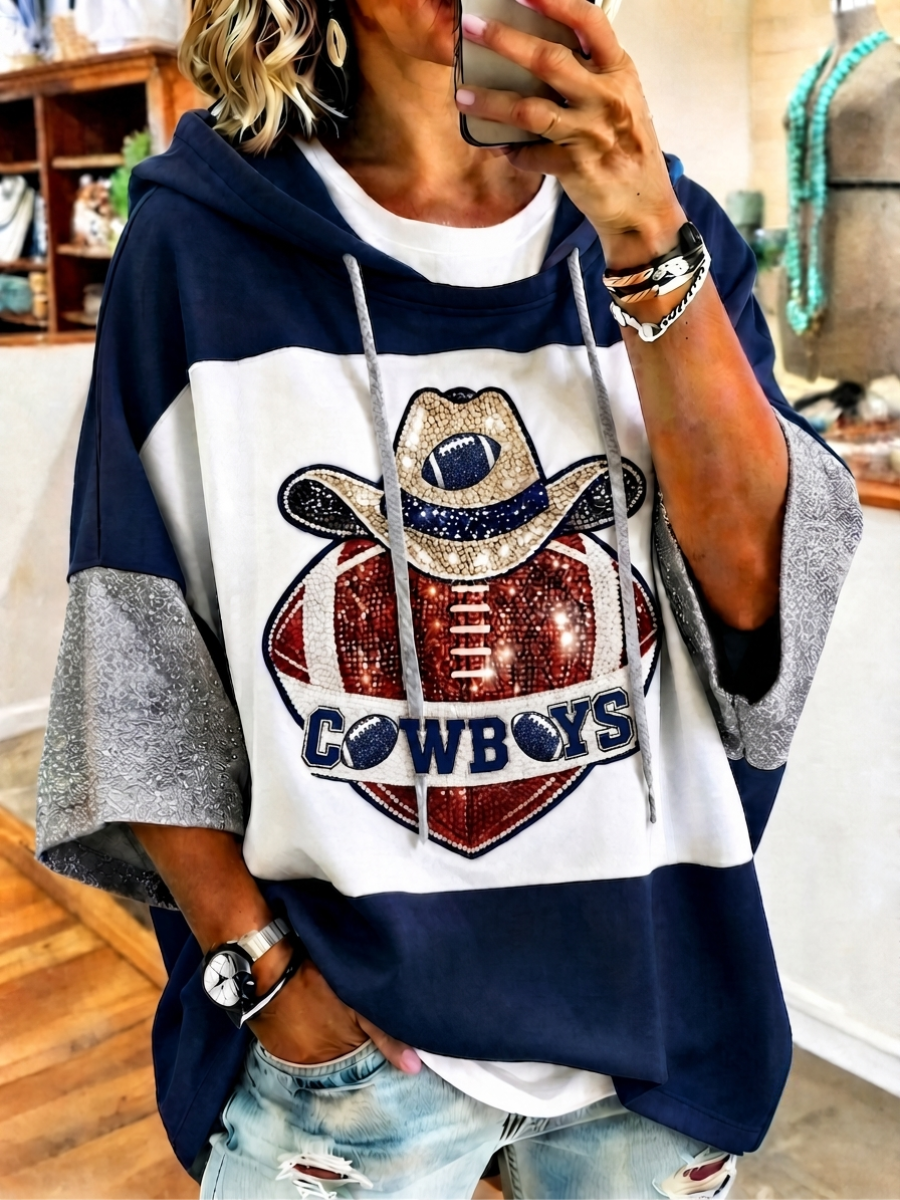 Women's Football Printed Casual Hoodie