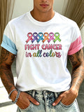 Men's Fight Against All Cancer Print T-shirt
