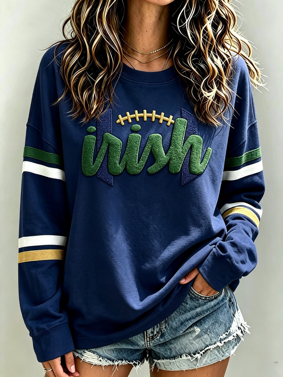 Women's Retro Rugby Round Neck Sports Shirt