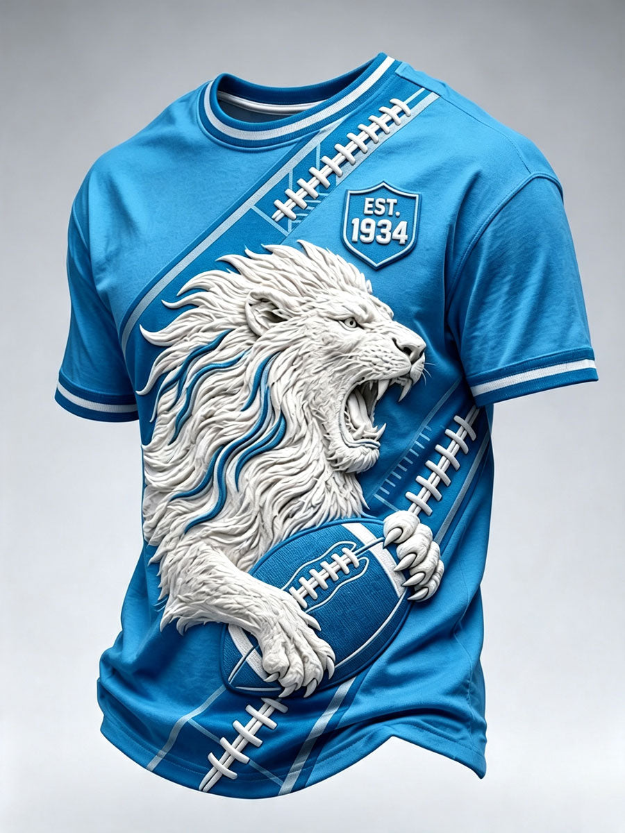 Men's Football Fan Printed Casual T-Shirt