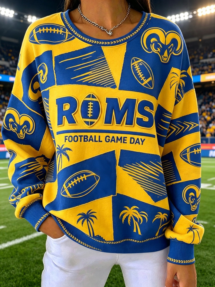 Women'S Football Game Print Casual Sweatshirt