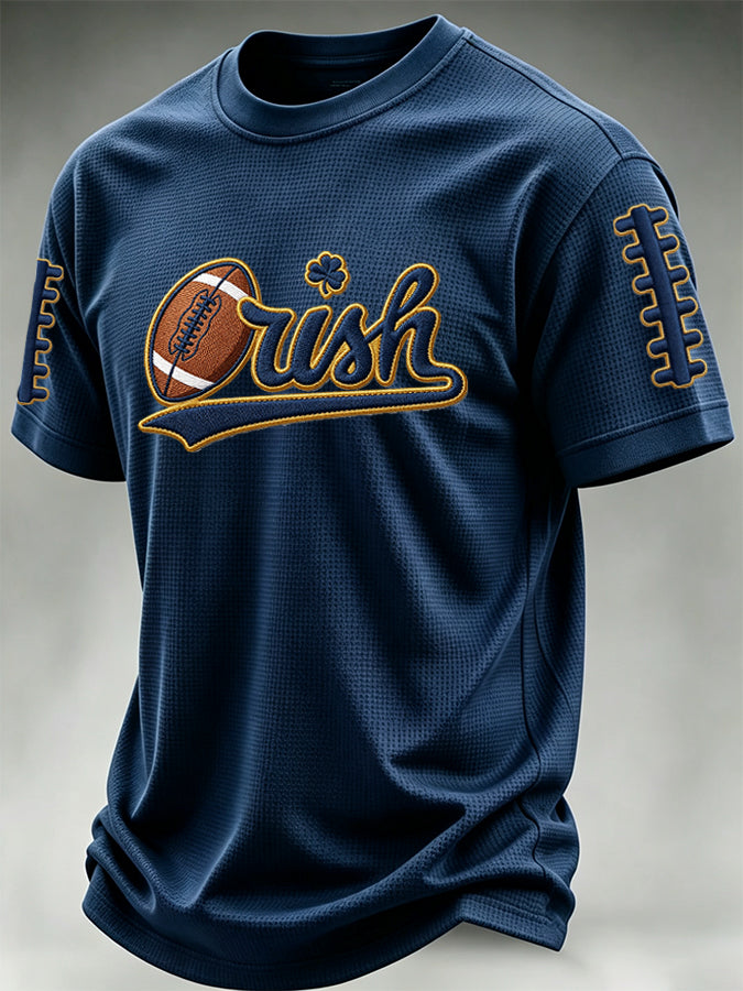 Men's University Football Print Waffle T-shirt