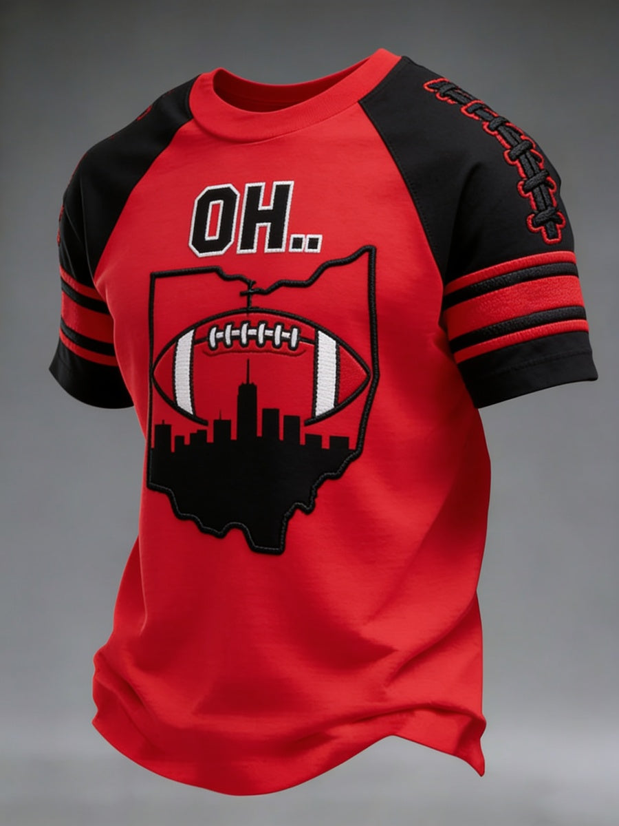 Men's Football Print Casual T-Shirt