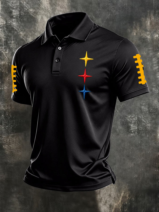 Men'S Football Printed Polo Shirt