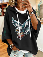 Women'S Vintage Football Print Hoodie
