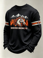 Men'S Football Fan Casual Long Sleeved Waffle Top