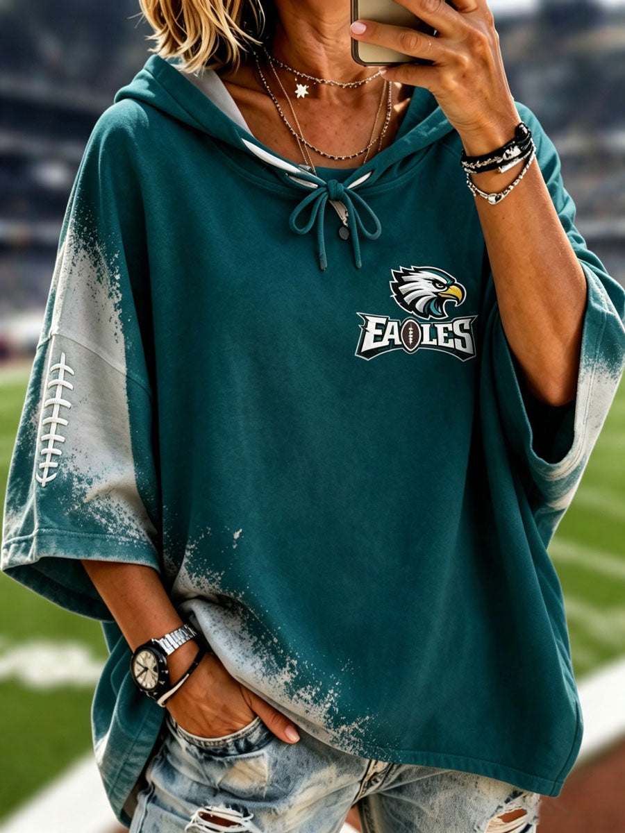 Women'S Vintage Football Print Hoodie