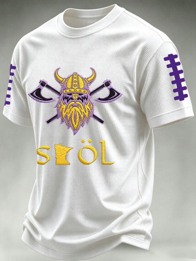 Men'S Football Print Waffle T-Shirt