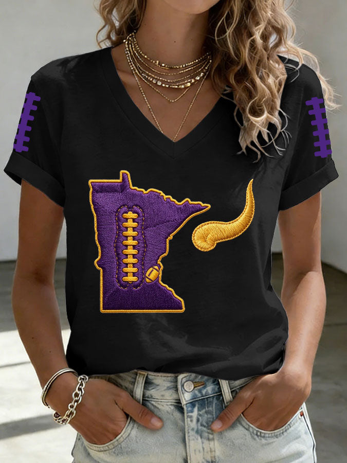 Women'S Football Print Short-Sleeve T-Shirt