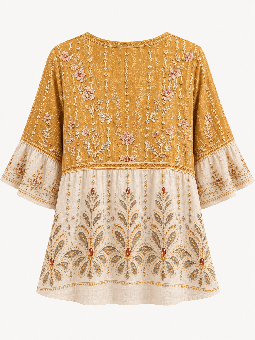 Ladies' Western Style Cotton Linen Casual Top