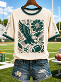 Women'S Retro Football Print T-Shirt