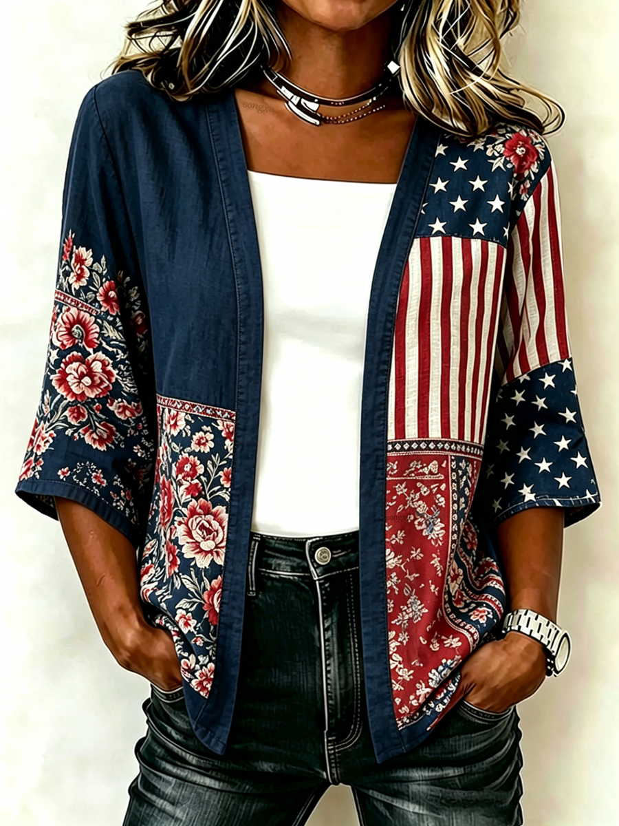 Women'S Rhinestone Citi Art Casual Cardigan