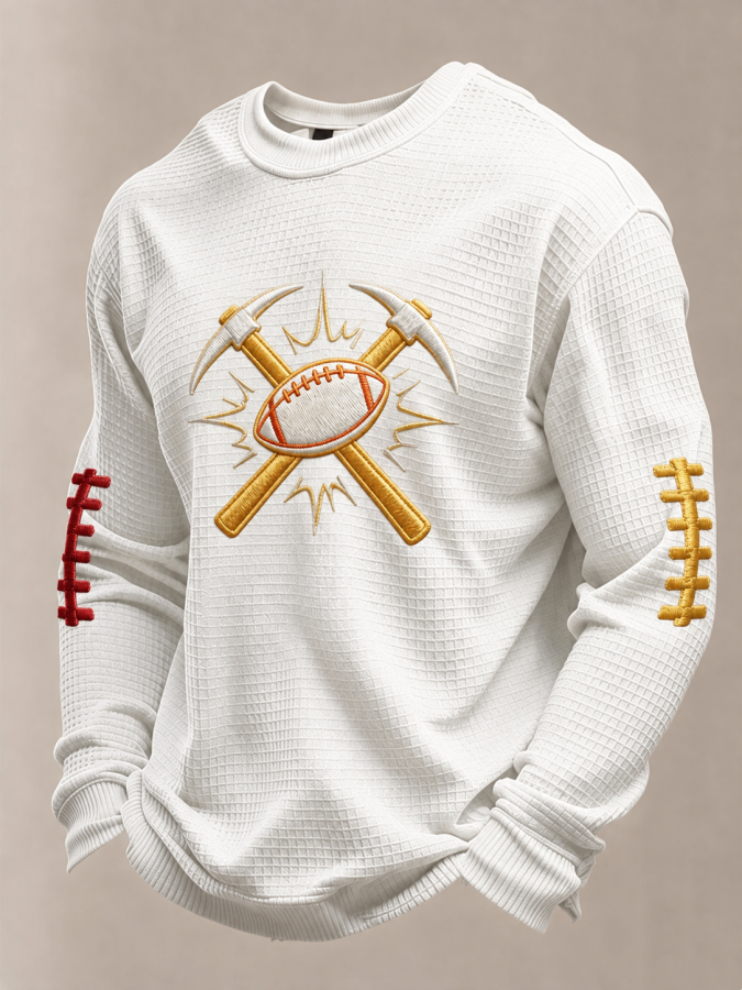 Men'S Football Fans Printed Waffle T-Shirt