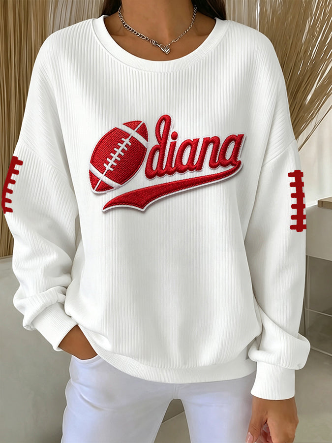 Women'S Football Print Casual Sweatshirt