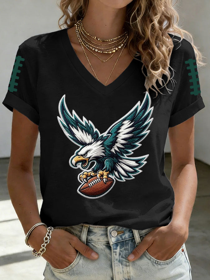 Women'S Football Print Short-Sleeve T-Shirt