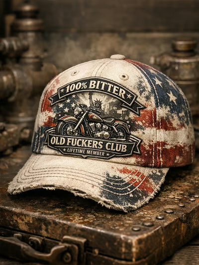 Men's Vintage Old Fuckers Club Printed Hat