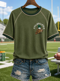 Women'S Retro Football Print T-Shirt