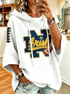Women'S Retro Rugby Printed Hoodie