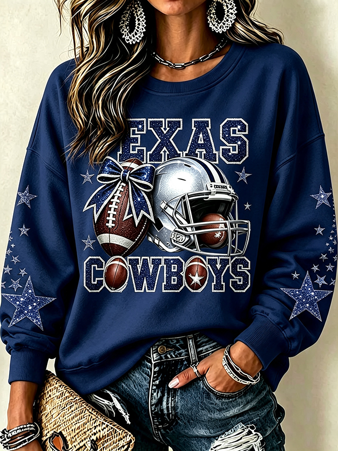 Ladies' Casual Rugby Star Round Neck Sports Shirt