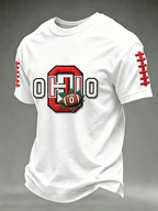 Men'S Rugby Printed Round Neck T-Shirt