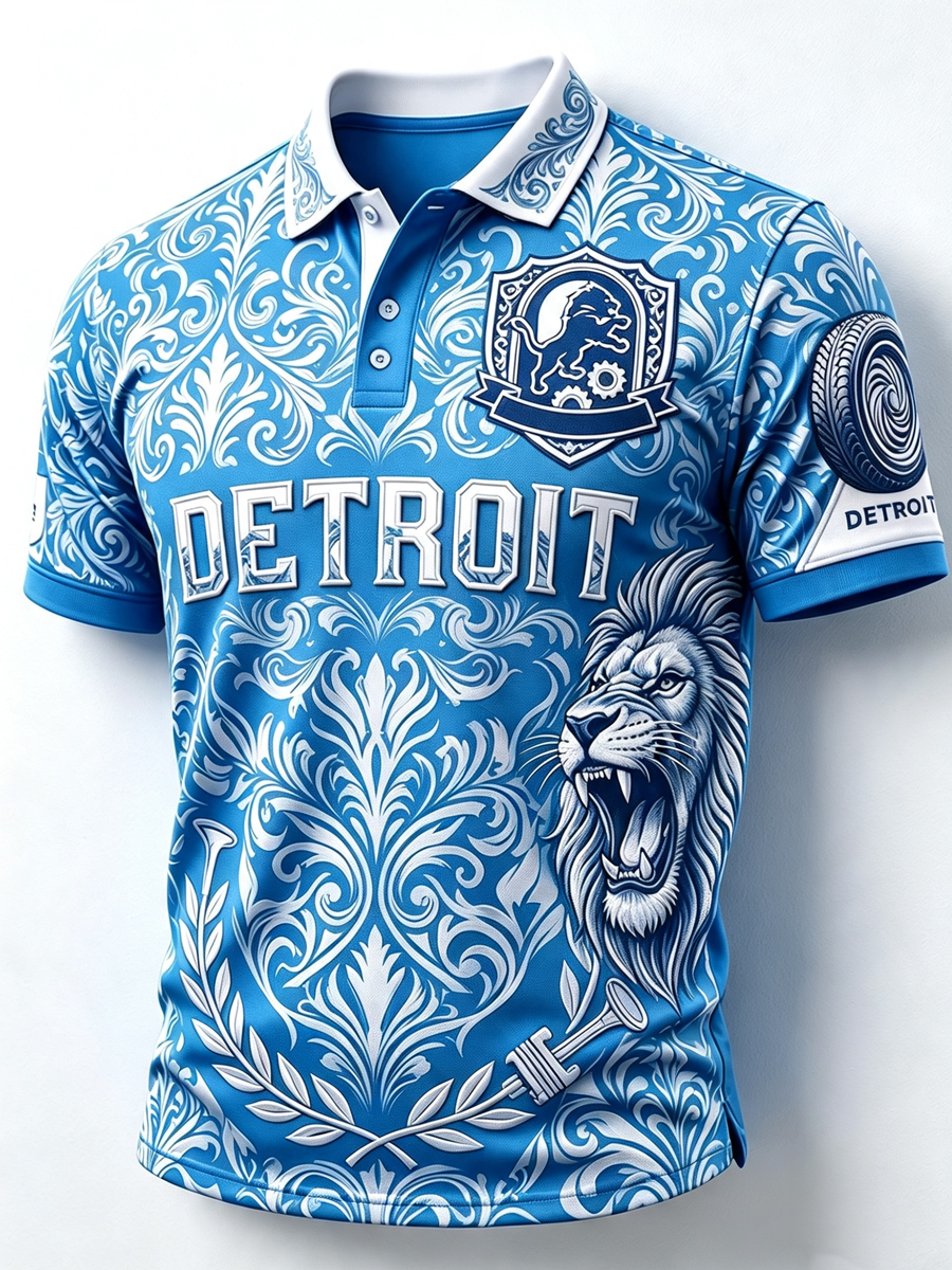 Men'S Football Fan Printed Polo Shirt