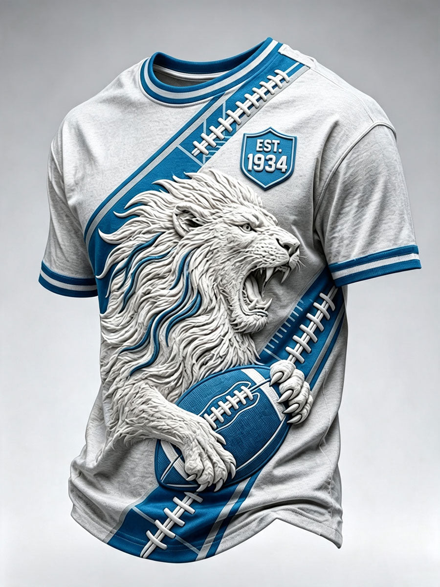 Men's Football Fan Printed Casual T-Shirt