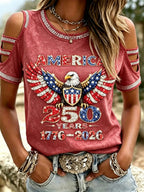 American 250th Anniversary Rhinestone Design Women's T-Shirt