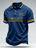 Men'S Retro Rugby Collar Polo T-Shirt