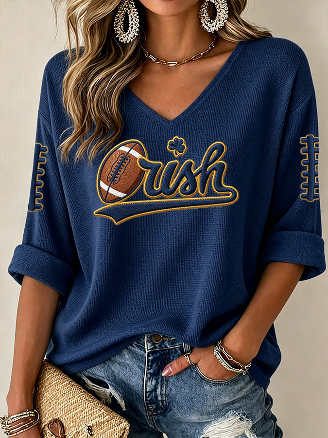 Women's University Football Fans Waffle Top