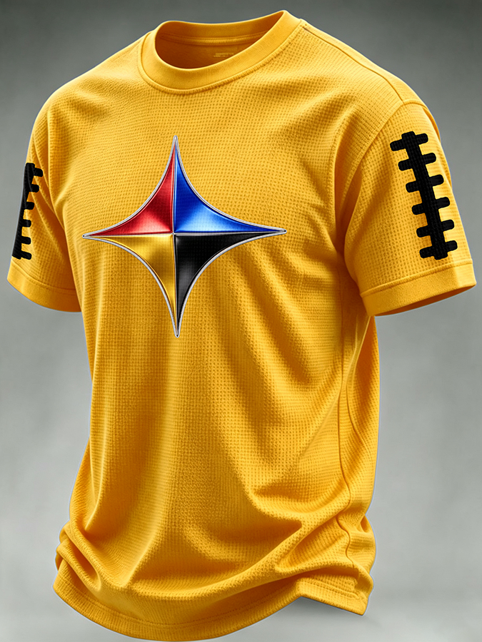 Men'S Football Print Waffle T-Shirt
