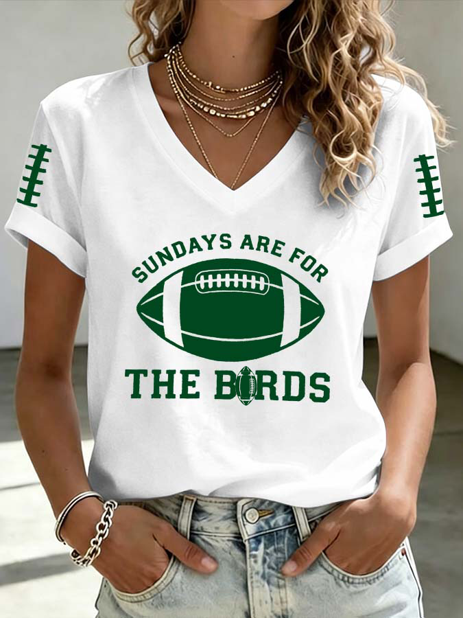 Women'S Retro Rugby Eagle Printed Casual T-Shirt