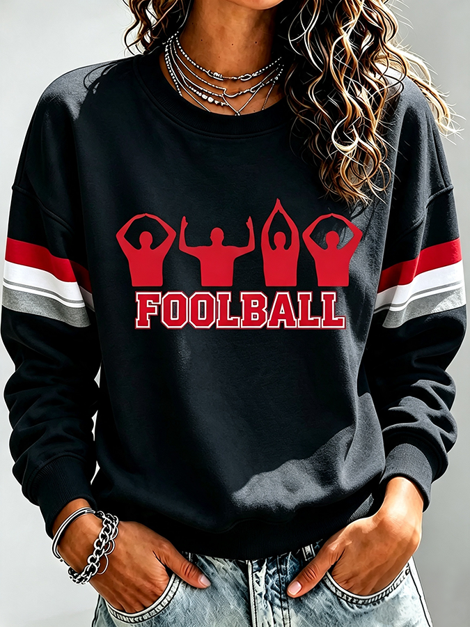 Ladies' Rugby Printed Round Neck T-Shirt
