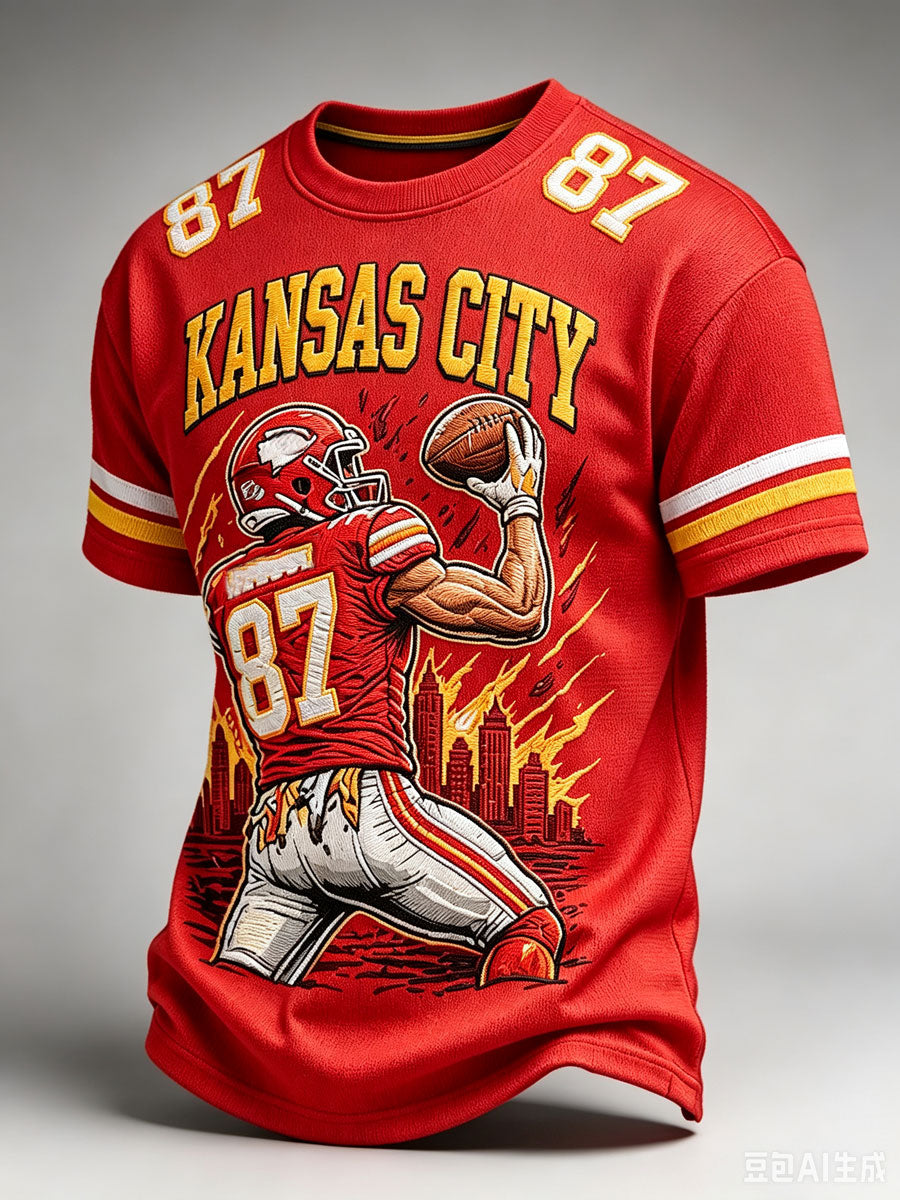 Men'S Football Fan Printed T-Shirt