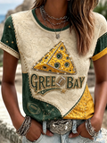 Women'S Fan Printed Round Neck T-Shirt