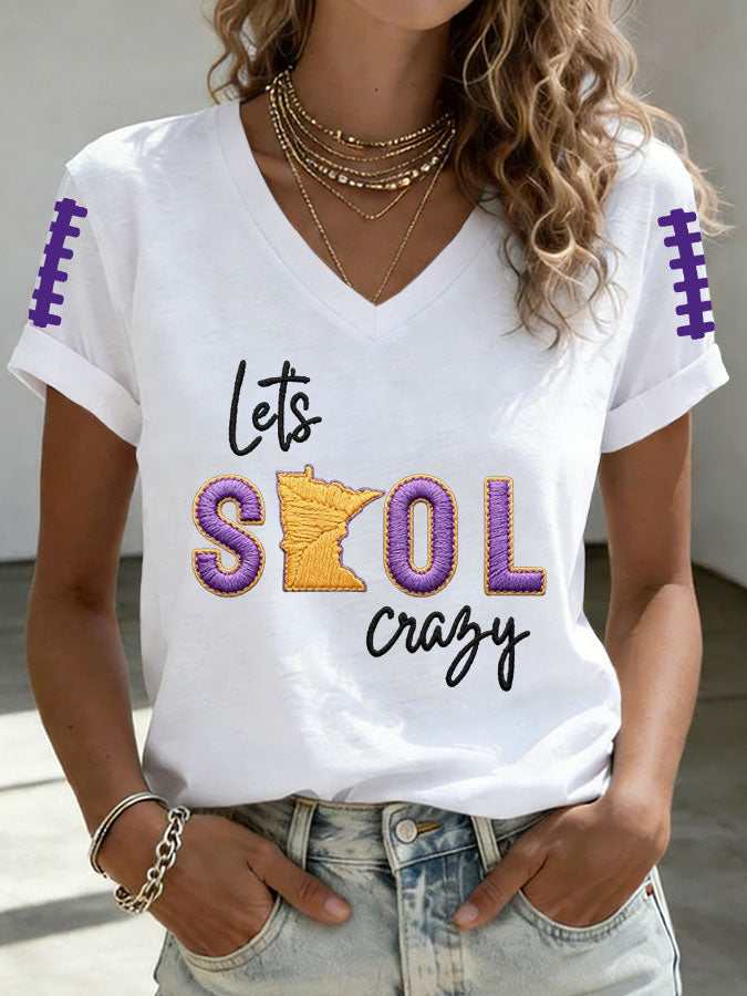 Women'S Football Print Short-Sleeve T-Shirt