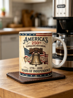 Our People'S 250 Years 1776-2026, Art Flag Accent Coffee Cup | Patriotic Cup